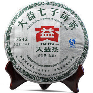 大益普洱茶7542青餅2012年202批357克勐海茶廠